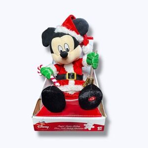 Disney Gemmy Animated Singing Santa Mickey Mouse Christmas Plush NEW 2010